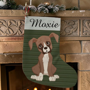 Personalized Boxer Puppy, Custom Dog Small Christmas Stocking