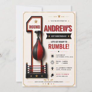 Personalized Boxing 1st Birthday Invitation