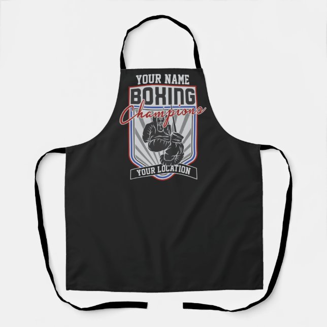 Personalized Boxing Champions Boxer Fitness Gym  Apron (Front)