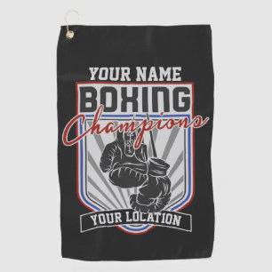 Personalized Boxing Champions Boxer Fitness Gym Golf Towel