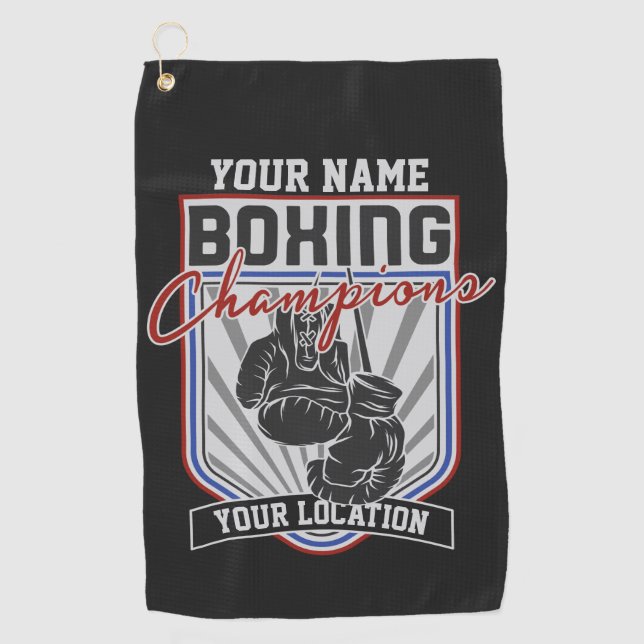 Personalized Boxing Champions Boxer Fitness Gym  Golf Towel (Front)
