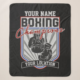 Personalized Boxing Champions Boxer Fitness Gym  Sherpa Blanket
