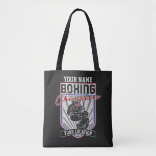 Personalized Boxing Champions Boxer Fitness Gym Tote Bag