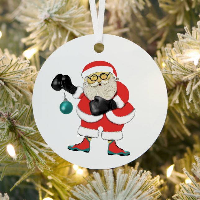 Personalized Boxing Christmas Collectable Metal Ornament (Insitu)
