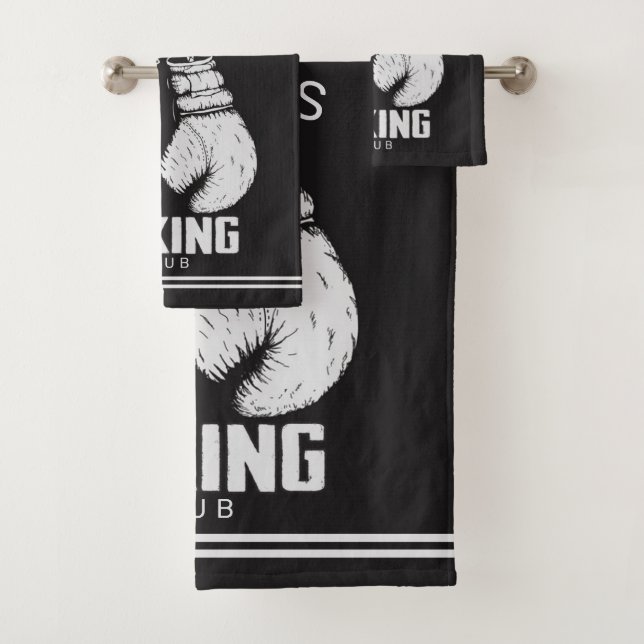 Personalized Boxing Club Boxer Gym Fighter Gloves Bath Towel Set (Insitu)