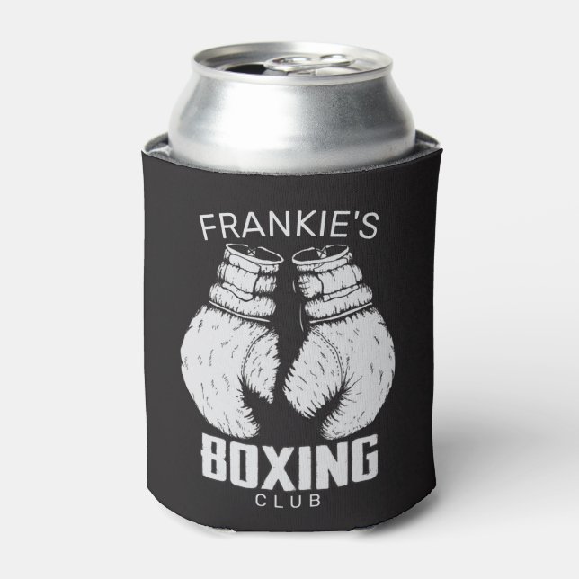 Personalized Boxing Club Boxer Gym Fighter Gloves Can Cooler (Can Front)