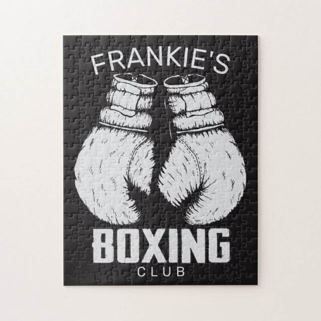 Personalized Boxing Club Boxer Gym Fighter Gloves Jigsaw Puzzle (Vertical)