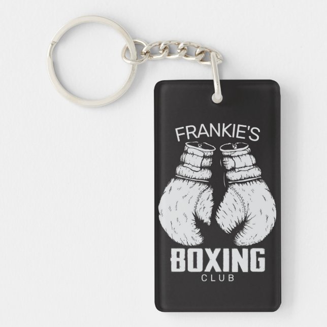 Personalized Boxing Club Boxer Gym Fighter Gloves Keychain (Front)