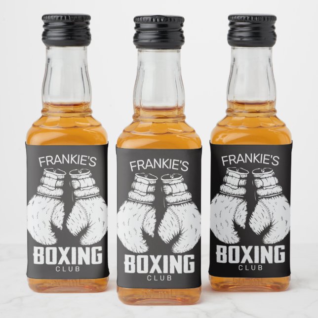Personalized Boxing Club Boxer Gym Fighter Gloves Liquor Bottle Label (Bottles)