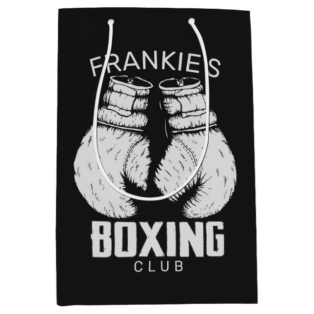 Personalized Boxing Club Boxer Gym Fighter Gloves Medium Gift Bag (Front)