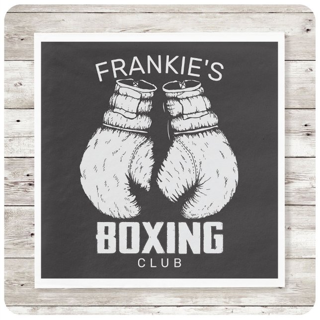 Personalized Boxing Club Boxer Gym Fighter Gloves  Napkin (Creator Uploaded)