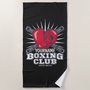 Personalized Boxing Gloves Fighter Champion Boxer Beach Towel