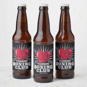 Personalized Boxing Gloves Fighter Champion Boxer  Beer Bottle Label