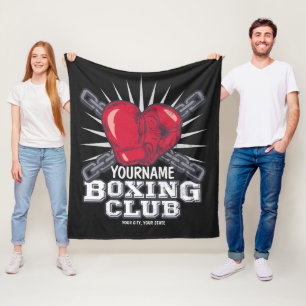 Personalized Boxing Gloves Fighter Champion Boxer  Fleece Blanket