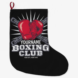 Personalized Boxing Gloves Fighter Champion Boxer  Large Christmas Stocking