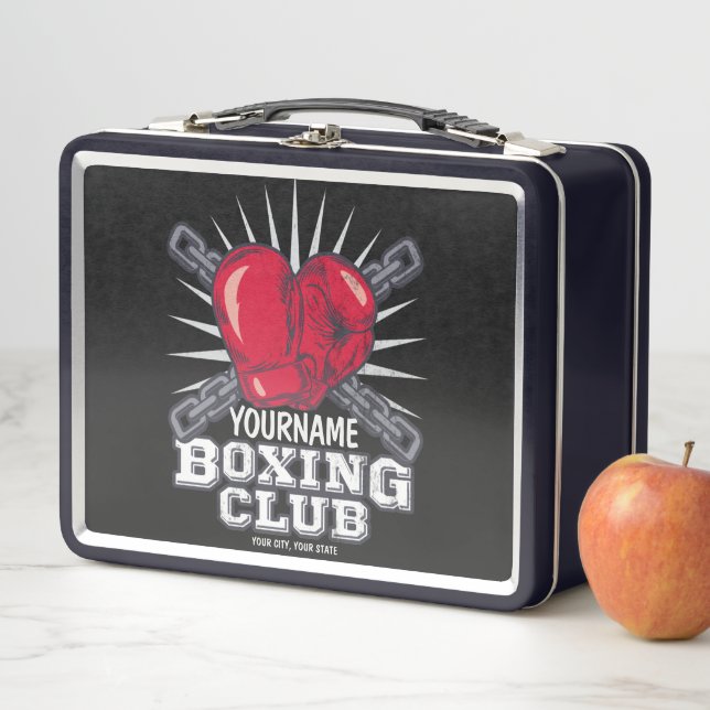 Personalized Boxing Gloves Fighter Champion Boxer Metal Lunch Box (In Situ)