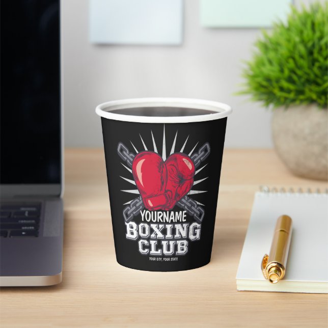 Personalized Boxing Gloves Fighter Champion Boxer Paper Cups (Insitu)