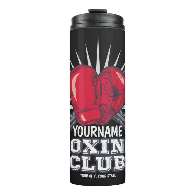 Personalized Boxing Gloves Fighter Champion Boxer  Thermal Tumbler (Front)