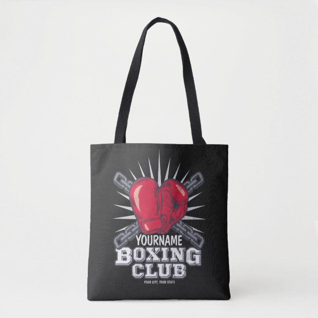 Personalized Boxing Gloves Fighter Champion Boxer  Tote Bag (Front)