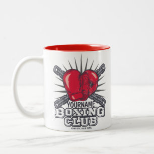 Personalized Boxing Gloves Fighter Champion Boxer Two-Tone Coffee Mug