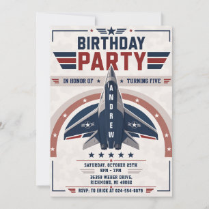 Personalized boy Air force Birthday party Invitation