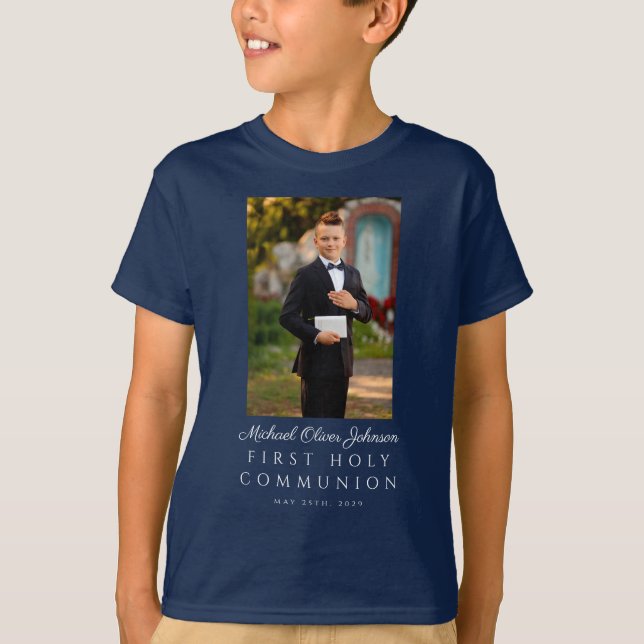 Personalized Boy First Communion  T-Shirt (Front)