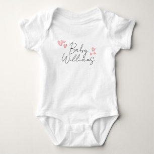 Personalized boy girl heart name hospital baby bodysuit