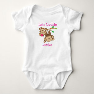 Personalized Boy, Girl Monkeys Little Cousin Baby Bodysuit