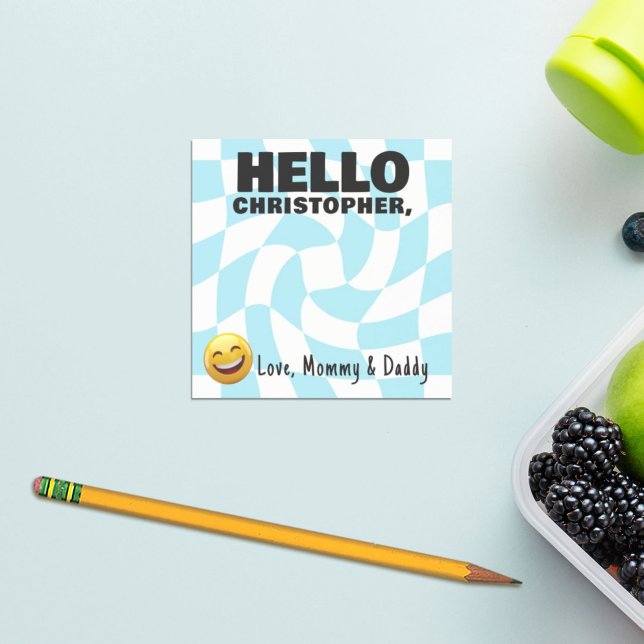 Personalized Boy Lunch Box Note Retro Chequerboard (Creator Uploaded)