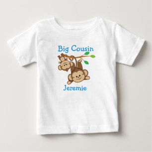 Personalized Boy Monkeys Big Cousin Baby T-Shirt