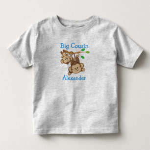Personalized Boy Monkeys Big Cousin Toddler T-shirt