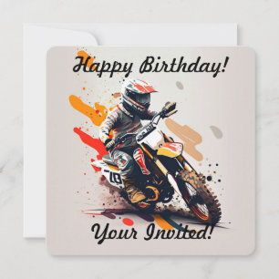 Personalized Boy Motocross Invitation