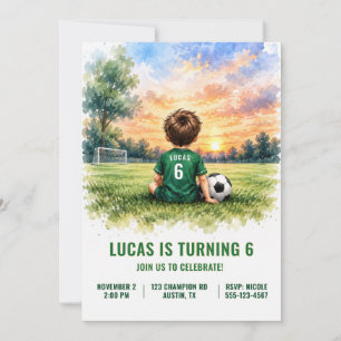 Personalized Boy Soccer Birthday Invitation