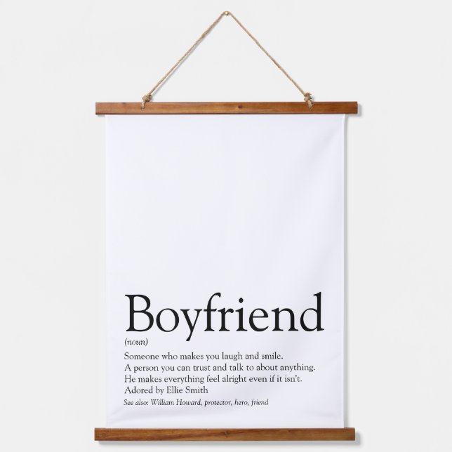 Personalized Boyfriend Definition Quote Hanging Tapestry (Front)