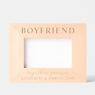 Personalized Boyfriend Together Forever Wood Etched Frames
