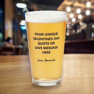 Personalized Boyfriend Valentine's Day Quote Beer Glass
