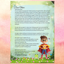Personalized Boys Brave Printable Superhero Letter