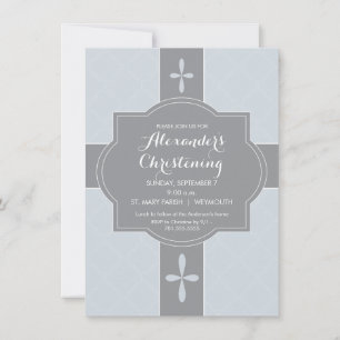 Personalized Boys Christening, Baptism Invitation