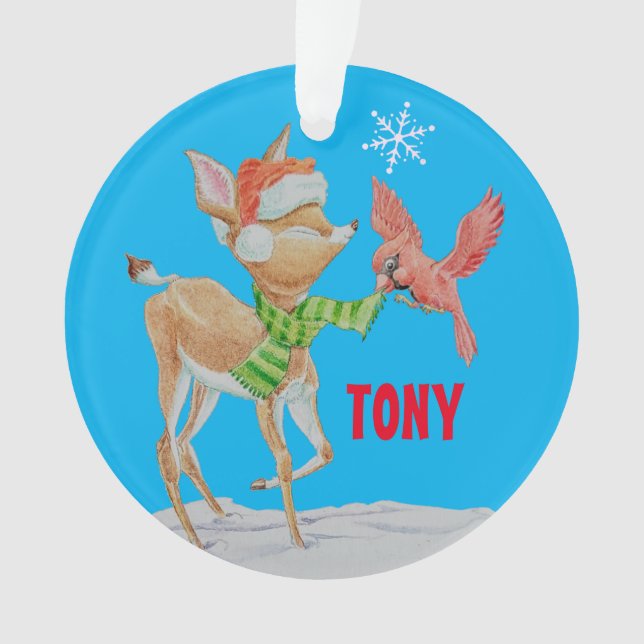 Personalized boys Christmas ornament  (Front)