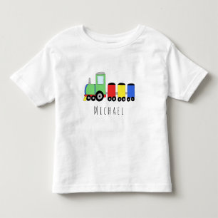 Personalized Boy's Colourful Locomotive Train Name Toddler T-shirt