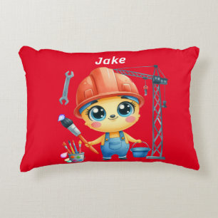 Personalized Boys Construction Accent Pillow