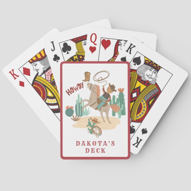 Personalized Boy's Cowboy Western Playing Cards (Back)