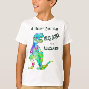 Personalized Boys Dinosaur T-Rex Birthday Party T-Shirt