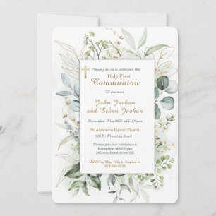Personalized  Boys First Communion Invitation