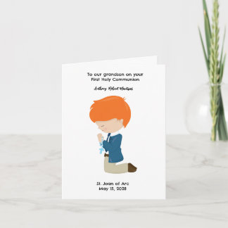 Personalized Boys First Holy Communion Card