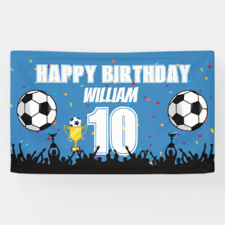 Personalized Boys Football Birthday Soccer Banner
