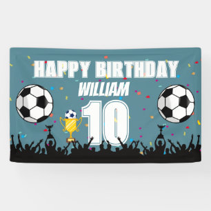 Personalized Boys Football Birthday Soccer Banner