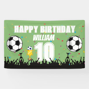 Personalized Boys Football Birthday Soccer Banner