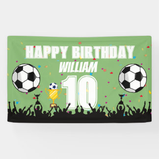 Personalized Boys Football Birthday Soccer Banner