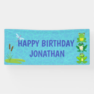 Personalized Boys Frog Birthday Banner